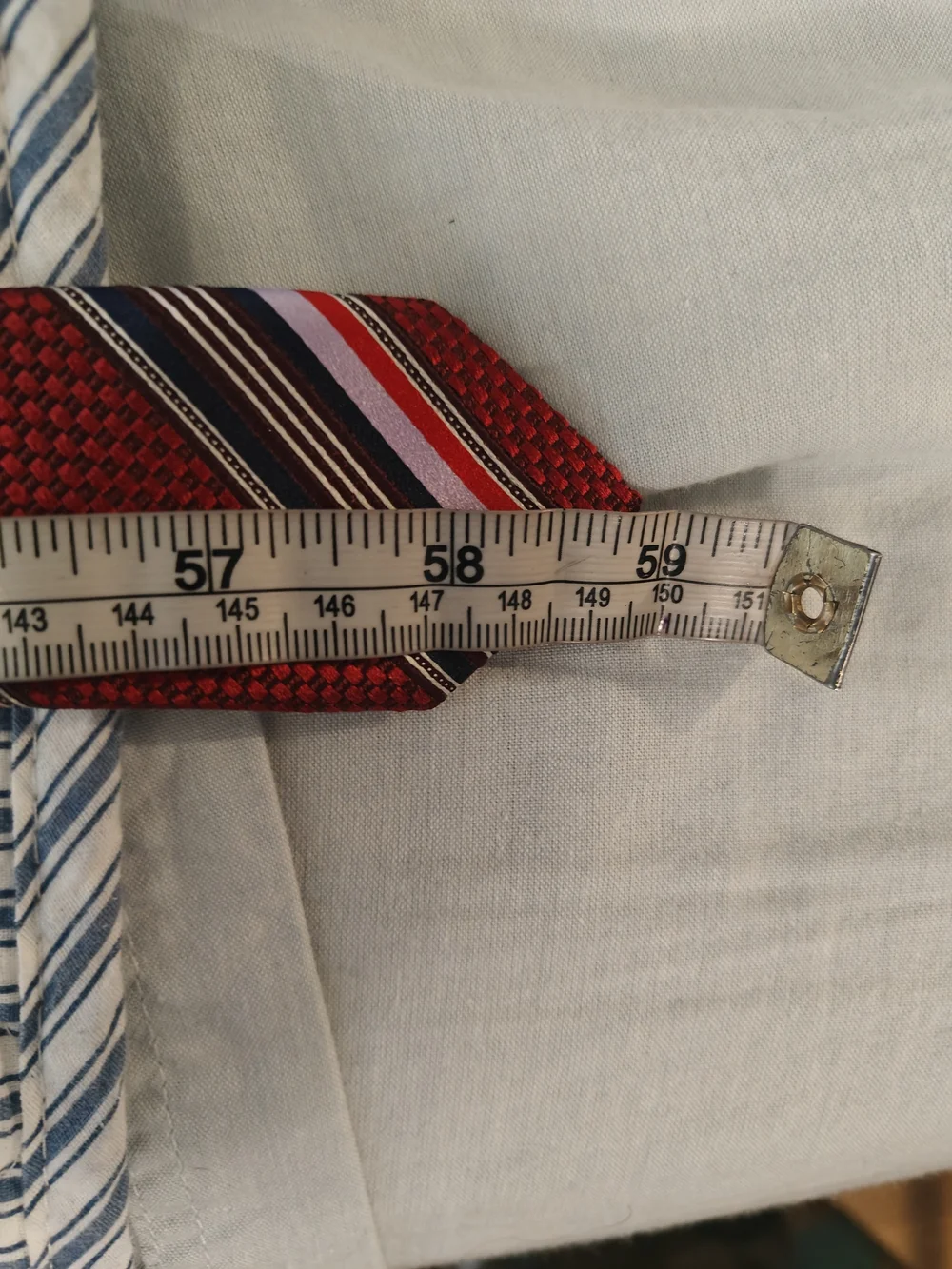 Ermenegildo Zegna Red Navy Striped 100% Silk Jacquard Necktie Made in Italy